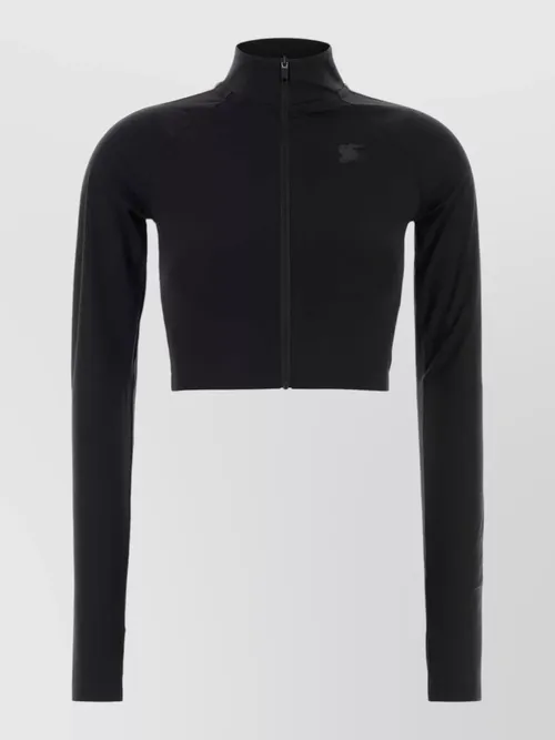 Burberry - stretch nylon cropped sweatshirt high neck