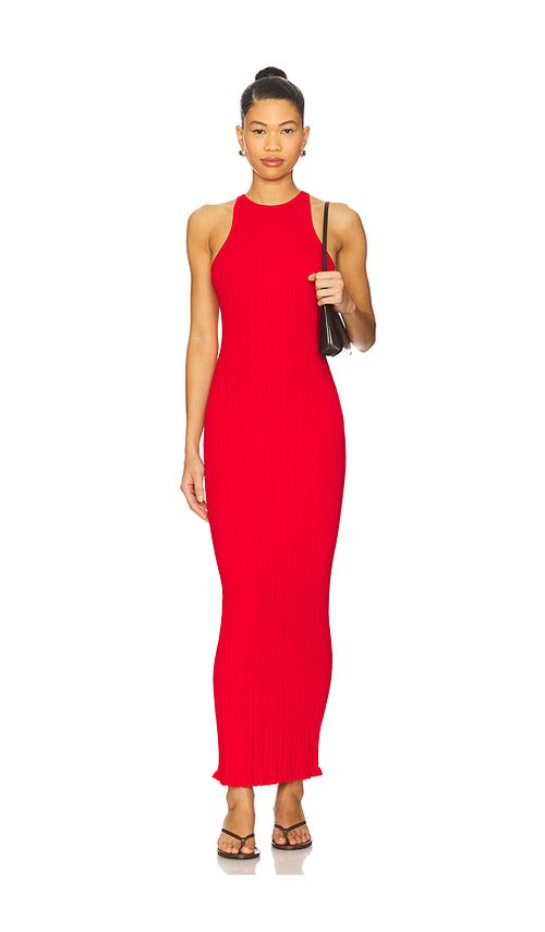 Lovers and Friends Dover Rib Midi Dress in Red. - XL also in