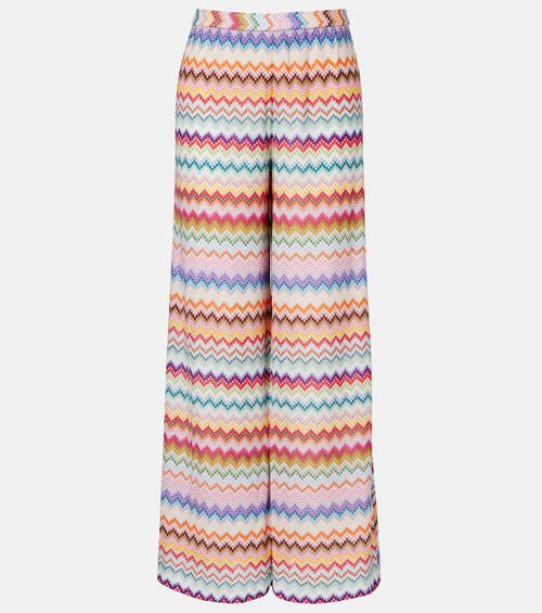 Zig Zag lamé palazzo pants