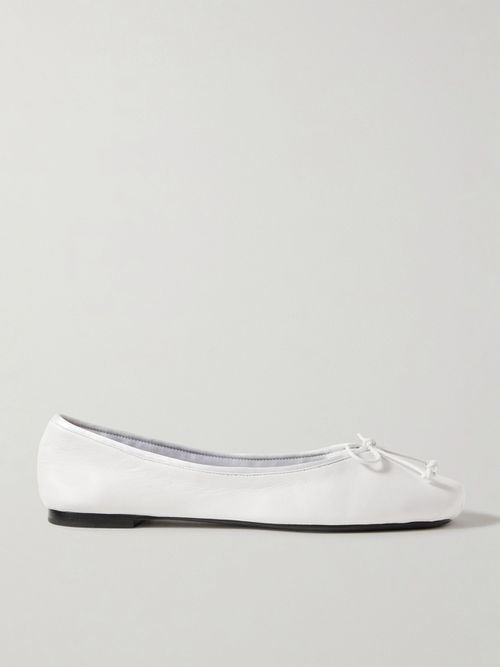 Charlotte Leather Ballet Flats - White