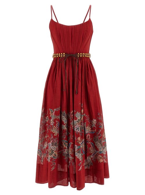 Rhiannon Midi Dress — Red
