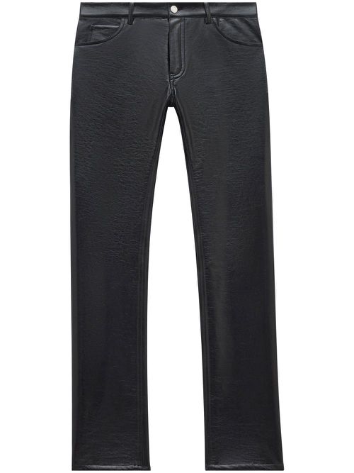 Vinyl straight-leg trousers - Black