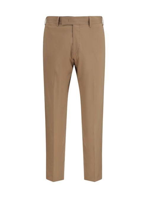 Tailored Cotton Trousers — Beige
