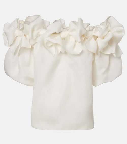 Off-shoulder silk top