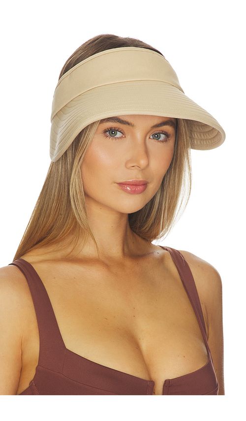 Favorite Daughter Visor With Embroidered Logo in Beige