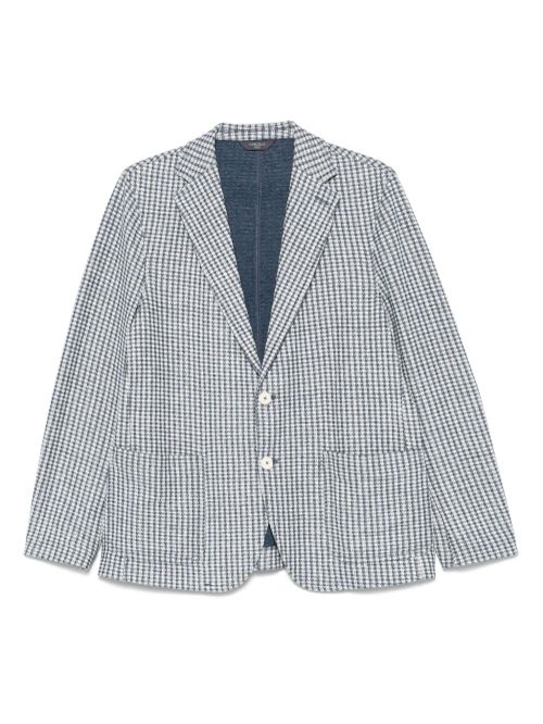 Cotton-Linen Blend Blazer — blue