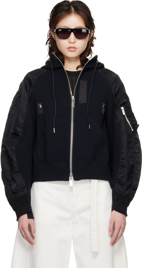 Black Sponge Sweat Hoodie