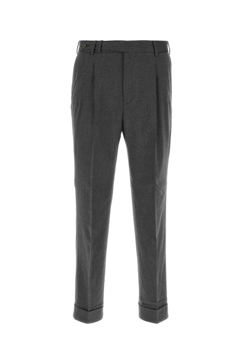 Cotton Blend Virgin Wool Trousers — Gray