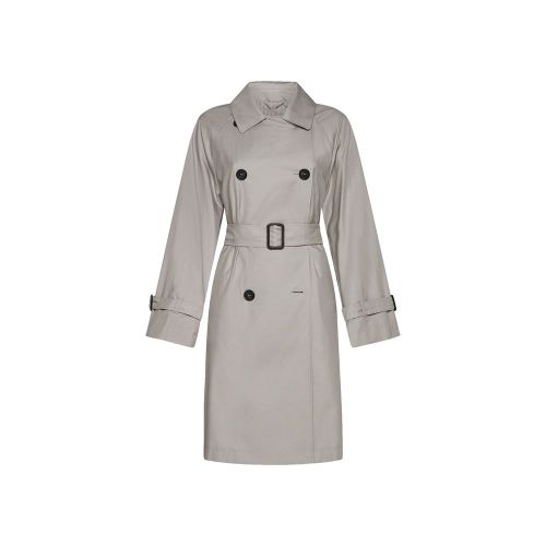 Double-Breasted Cotton Coat — Beige
