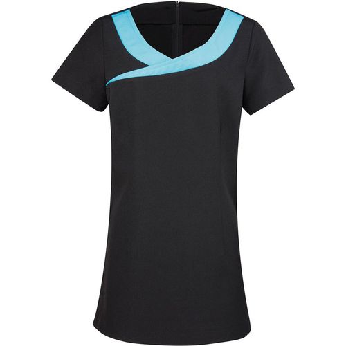 Premier Womens/Ladies Ivy Short-Sleeved Tunic (Black/Turquoise) - Black/Blue - Size 18 UK