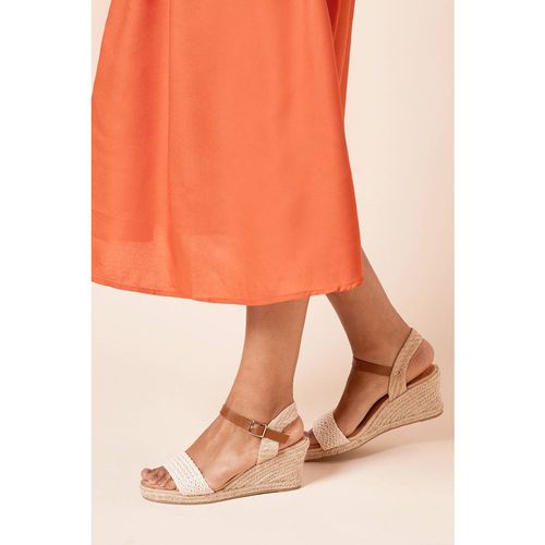 Dorothy Perkins Petra Woven Front High Espadrille Wedge Sandals In Beige