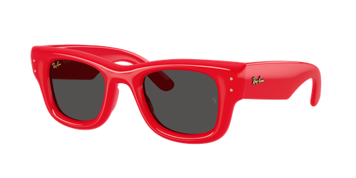 Ray-Ban Unisex Sunglass RB4940 Wayfarer Puffer -  Frame color: Red, Lens color: Ultra Black