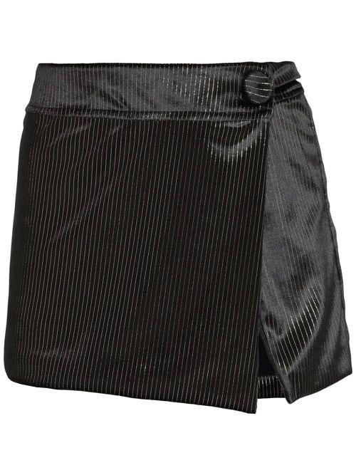 Lurex-detail mini skirt - Black
