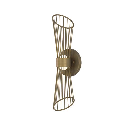 Natural Aged Brass LED Wall Sconce from the Zeta Collection