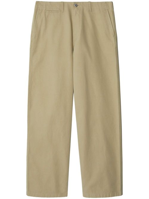 Straight-leg cotton chinos - Neutrals
