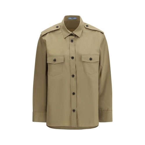 Cotton Poplin Overshirt Shirt — Beige