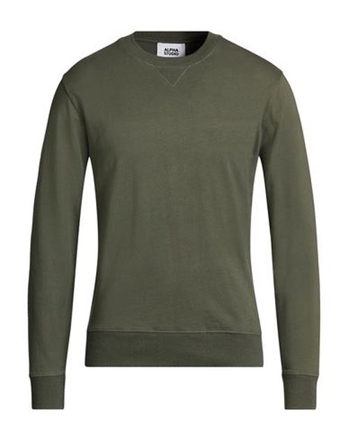 Man Sweatshirt Military green Size 36 Cotton