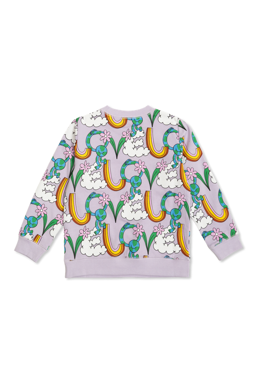 Sweatshirt With Print, Unisex, Purple