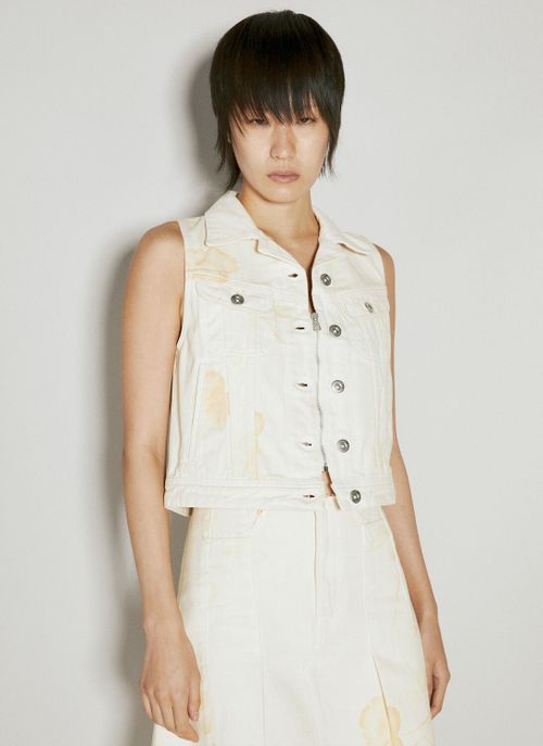 Mini Denim Vest - Woman Jackets Cream Fr