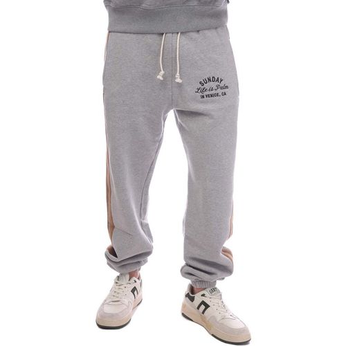 Palm Angels Mens Sunday Sweatpants in Grey black Cotton - X-Sma
