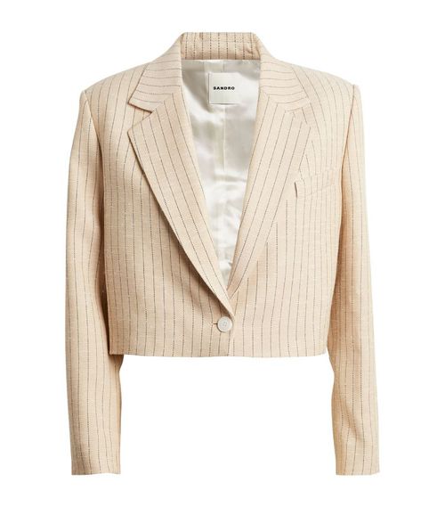 Pinstripe Cropped Blazer