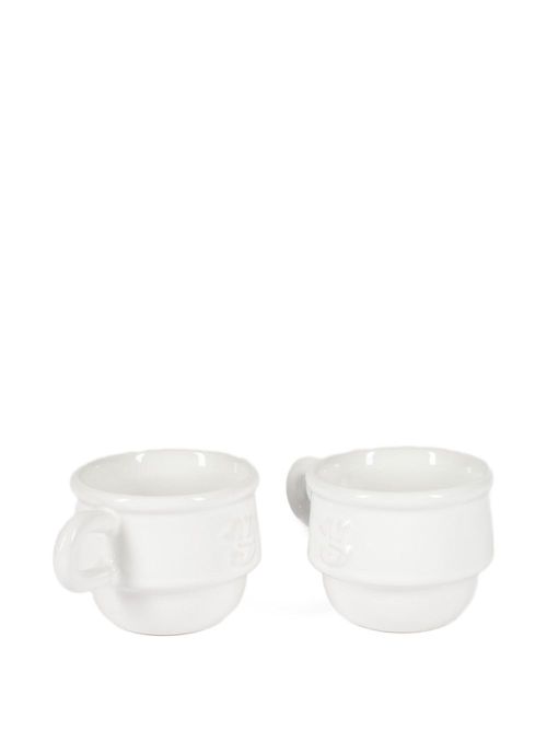Kantine embossed porcelain espresso cups - White
