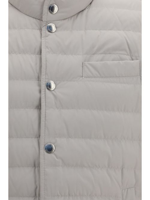 Quilted Padded Padded Gilet — Gray
