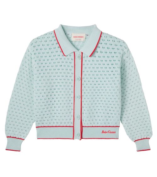 Pointelle cotton cardigan