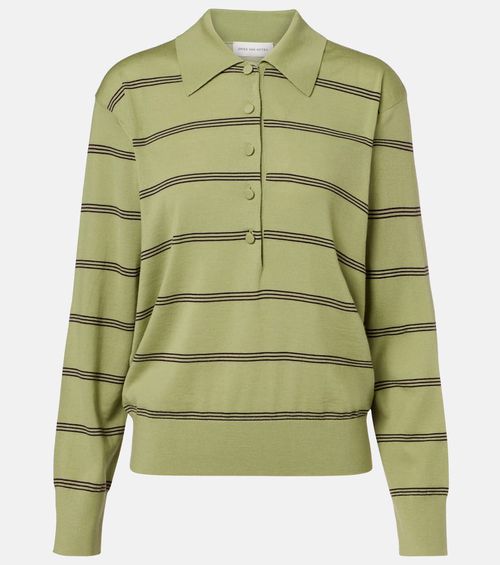 Striped wool polo sweater