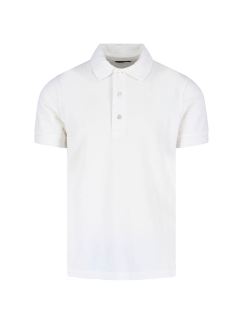 Lyocell-Cotton Polo Shirt with Mother-of-Pearl Buttons