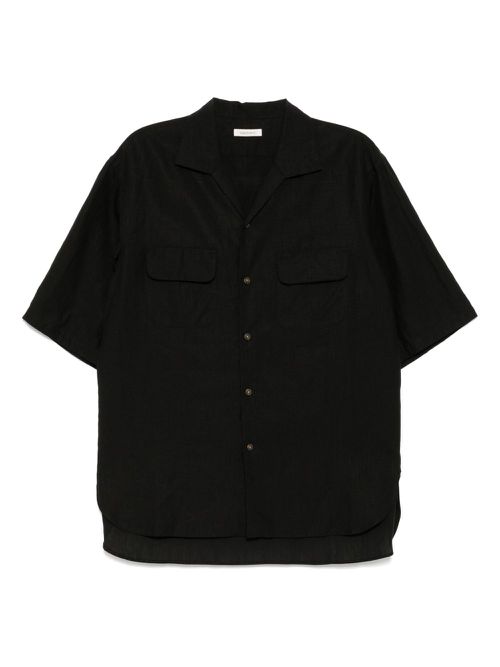CALMLENCE classic open-collar shirt - Black