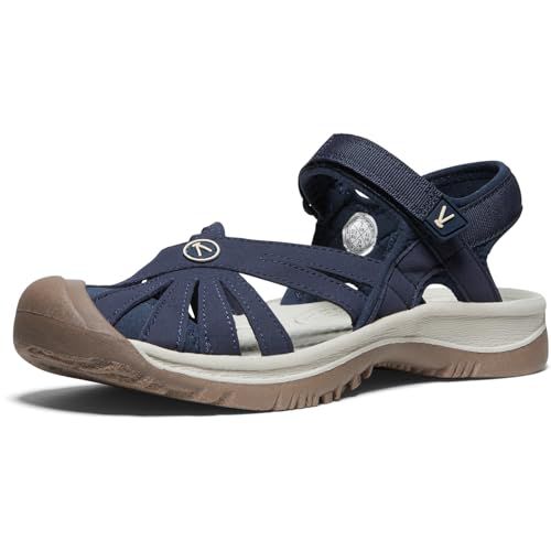 KEEN Women's Rose Casual Closed Toe Sandals, Brindle/Shitake, 9.5