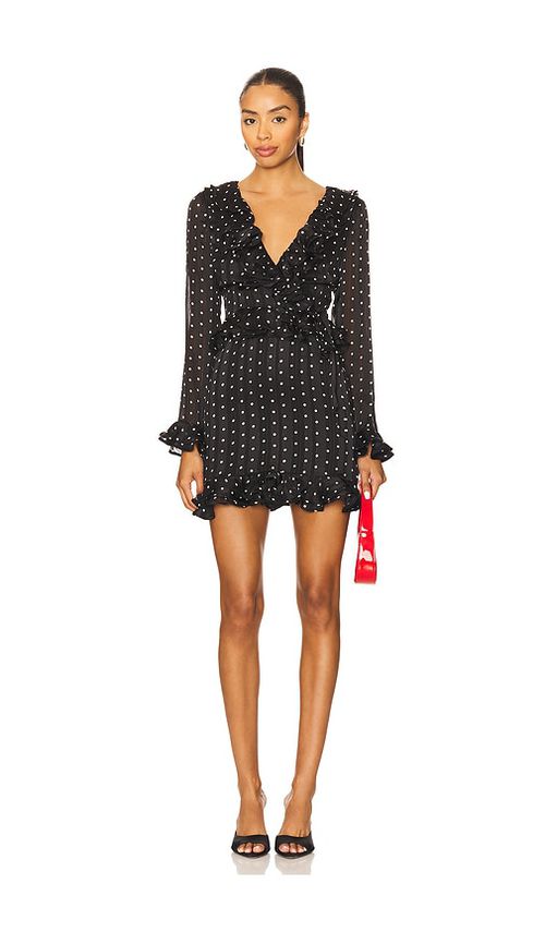 Bardot Frill Detail Spot Mini Dress in Black Spot. 6 also , 2