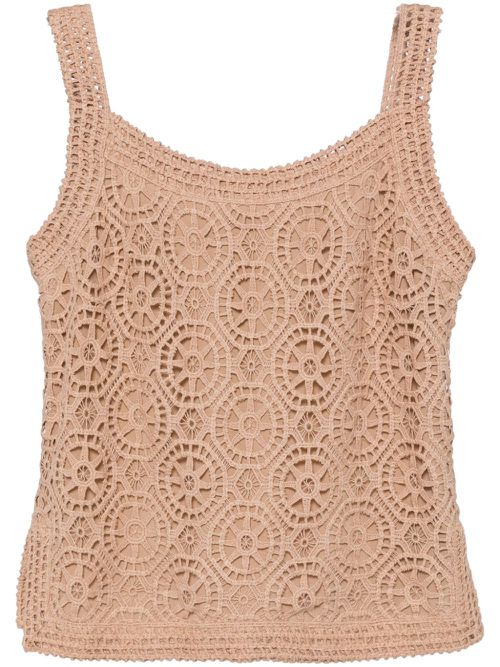 Macramé tank top - Brown