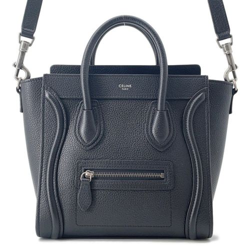 Celine Black Leather Handbag Shoulder Bag Pre-Owned