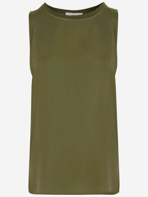 Stretch Cotton Tank Top — Green