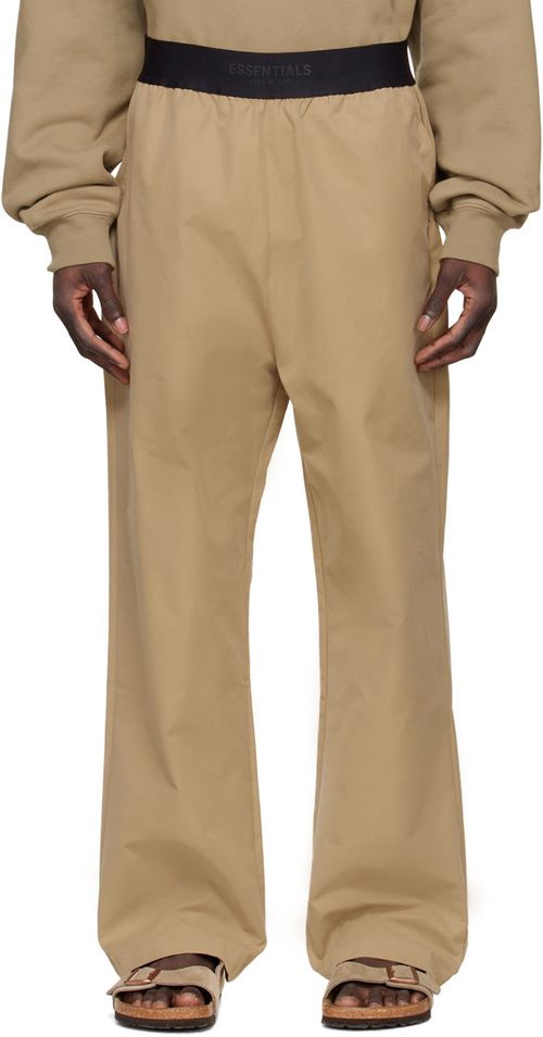 Tan cotton jogger trousers