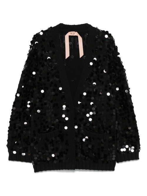 Nº21 sequined cardigan - Black