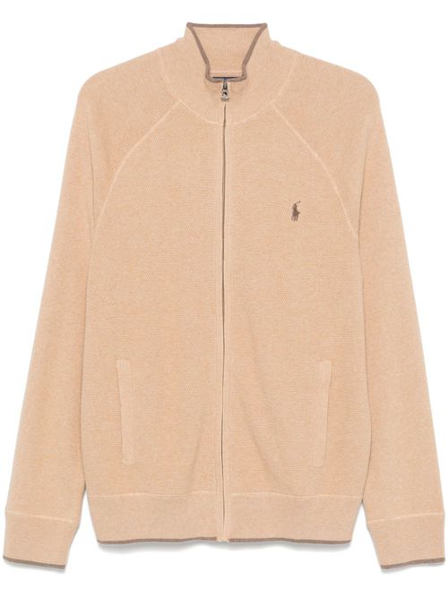 Polo Pony-embroidered cardigan - Neutrals