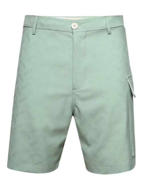 Geometric-print tailored shorts - Green