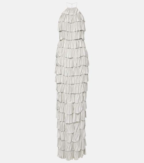 Ruffled tiered gown