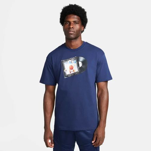 Max90 T-Shirt Men's Navy Blue Graphic Print 100% Cotton Basketball SRT500