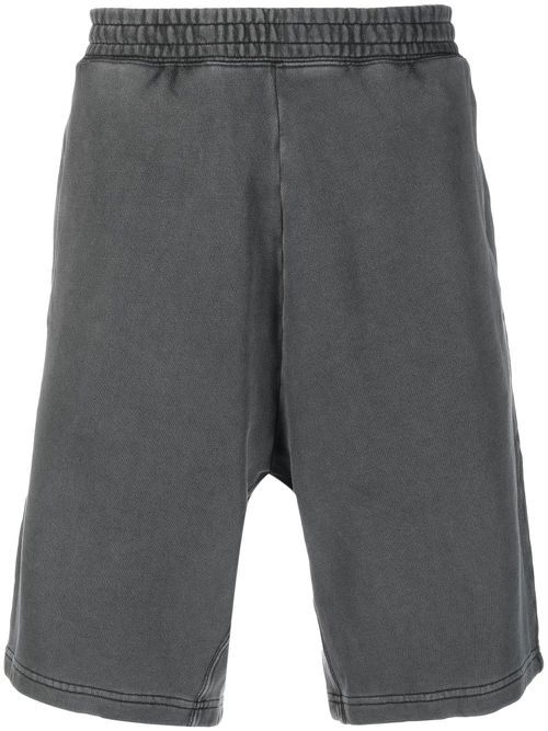 Stonewashed cotton shorts - Grey