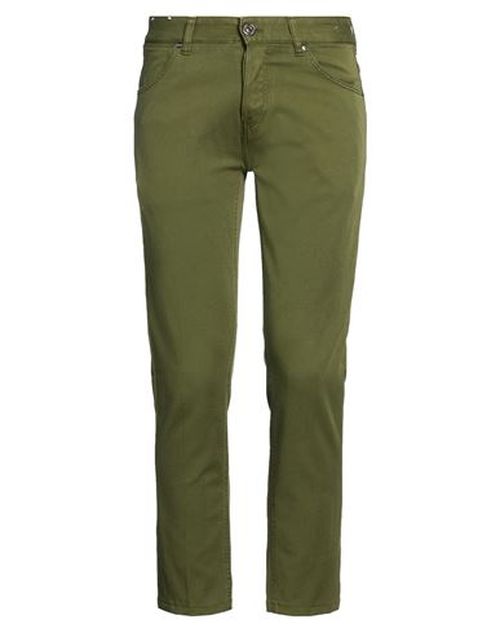 Man Pants Dark green Size 30 Cotton, Elastane