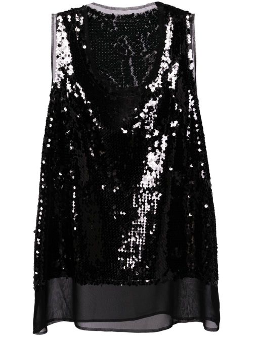 Sequined tank top - Black