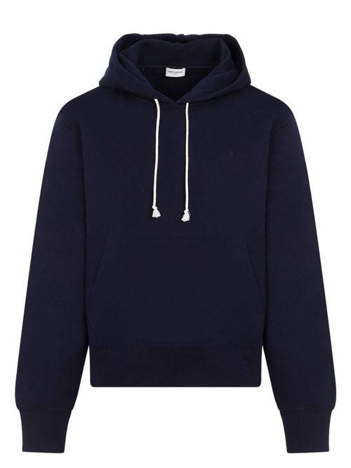 Saint Laurent Women's Midnight Blu Cotton Sweatshirt in Blue | Size Large | 778464Y36SW Color 4140
