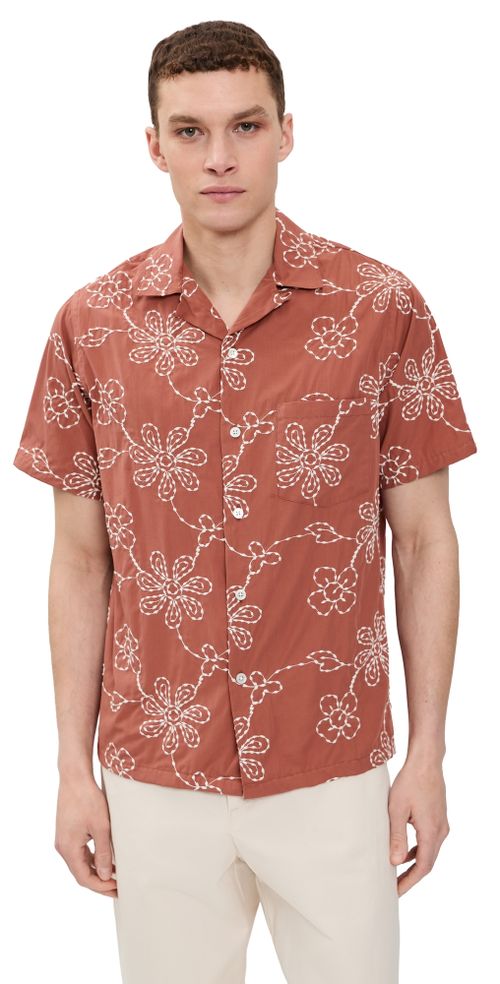 Compota Camp Shirt Terracotta/White