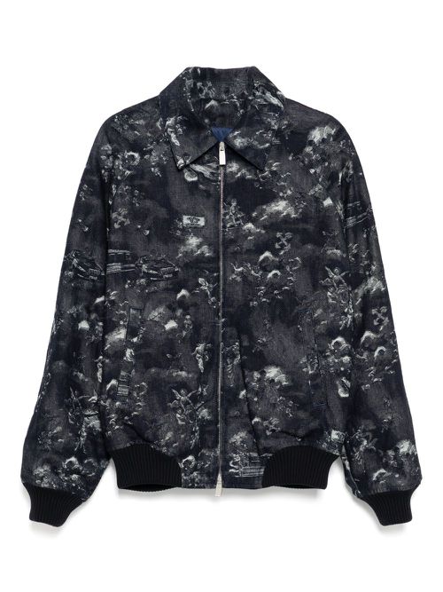 Graphic-print jacket - Blue