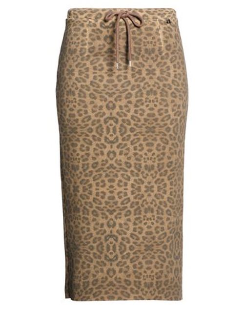 Woman Midi skirt Brown Size S Cotton, Polyester