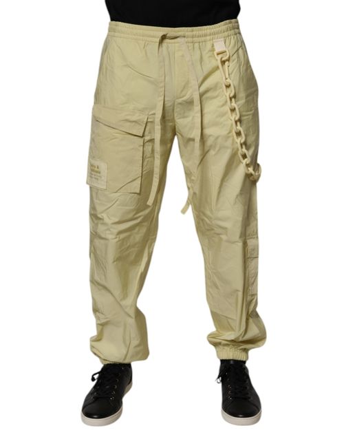 Nylon Blend Cargo Pants — Yellow